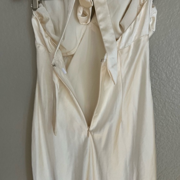 NWOT Start of Forever Ivory Satin Halter Mermaid Maxi Dress - Picture 7 of 9